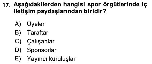 Sporda Liderlik 2022-2023 Ara Sınav - 17. soru