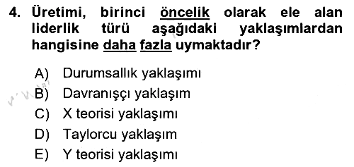 Sporda Liderlik 2024-2025 Ara Sınav - 4. soru