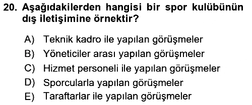 Sporda Liderlik 2024-2025 Ara Sınav - 20. soru