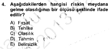 Sporda Risk Yönetimi 2012-2013 Ara Sınav - 4. soru
