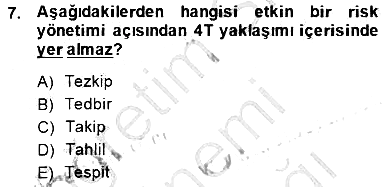 Sporda Risk Yönetimi 2014-2015 Ara Sınav - 7. soru