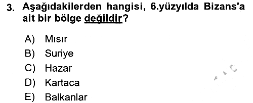 Bizans Tarihi 2016-2017 Ara Sınav - 3. soru