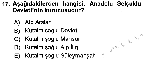 Bizans Tarihi 2016-2017 Ara Sınav - 17. soru
