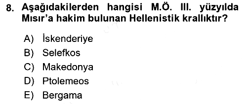 Bizans Tarihi 2018-2019 Ara Sınav - 8. soru
