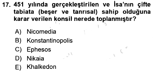Bizans Tarihi 2024-2025 Ara Sınav - 17. soru