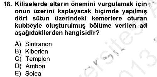 Bizans Tarihi 2012-2013 Dönem Sonu Sınavı - 18. soru