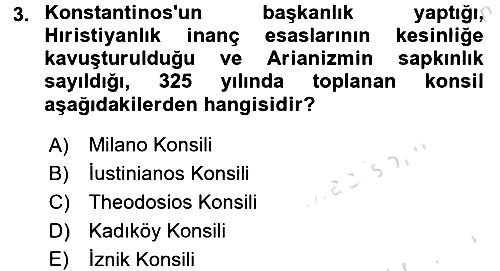 Bizans Tarihi 2016-2017 Dönem Sonu Sınavı - 3. soru