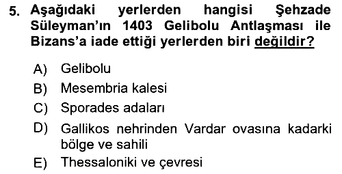 Bizans Tarihi 2024-2025 Dönem Sonu Sınavı - 5. soru