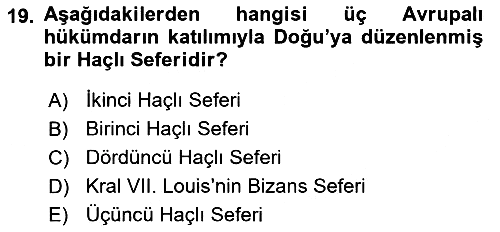 Bizans Tarihi 2024-2025 Yaz Okulu Sınavı - 19. soru
