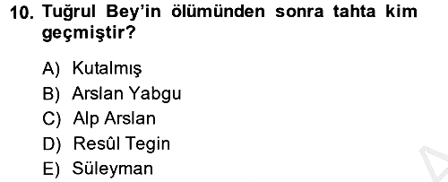 Büyük Selçuklu Tarihi 2014-2015 Ara Sınav - 10. soru