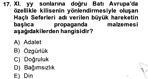Büyük Selçuklu Tarihi 2014-2015 Ara Sınav - 17. soru