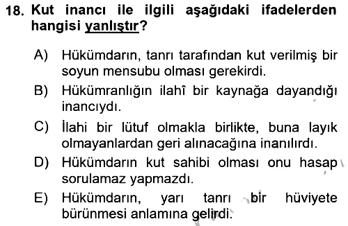 Büyük Selçuklu Tarihi 2018-2019 Yaz Okulu Sınavı - 18. soru