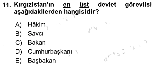 Çağdaş Türk Dünyası 2021-2022 Dönem Sonu Sınavı - 11. soru