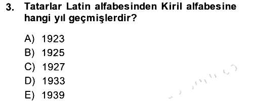 Çağdaş Türk Dünyası 2014-2015 Tek Ders Sınavı - 3. soru