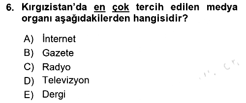 Çağdaş Türk Dünyası 2020-2021 Yaz Okulu Sınavı - 6. soru