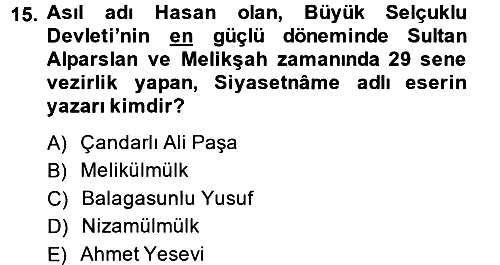 Eğitim Tarihi 2014-2015 Ara Sınav - 15. soru
