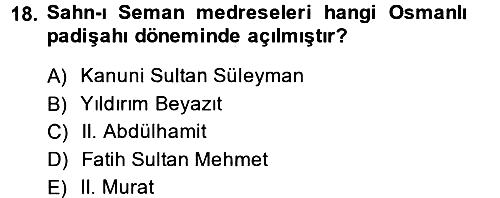 Eğitim Tarihi 2014-2015 Ara Sınav - 18. soru