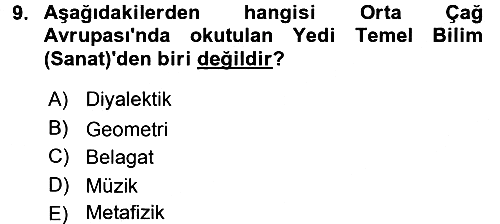 Eğitim Tarihi 2016-2017 Ara Sınav - 9. soru