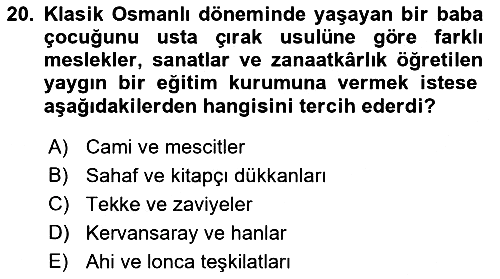 Eğitim Tarihi 2021-2022 Ara Sınav - 20. soru