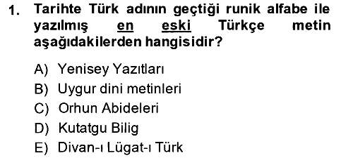 Eğitim Tarihi 2013-2014 Dönem Sonu Sınavı - 1. soru