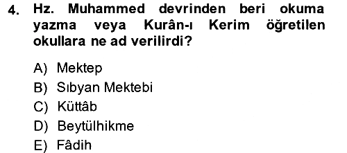 Eğitim Tarihi 2013-2014 Dönem Sonu Sınavı - 4. soru