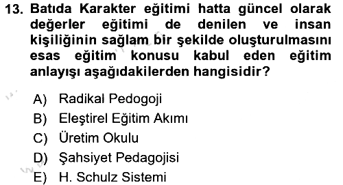 Eğitim Tarihi 2015-2016 Dönem Sonu Sınavı - 13. soru