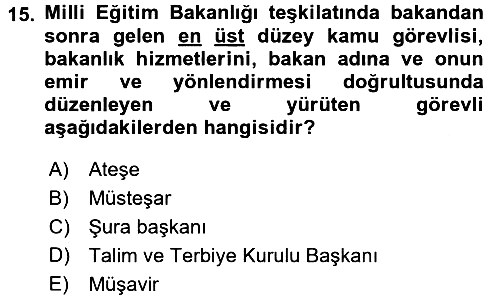 Eğitim Tarihi 2015-2016 Dönem Sonu Sınavı - 15. soru