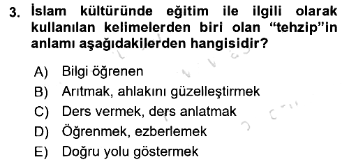 Eğitim Tarihi 2016-2017 Dönem Sonu Sınavı - 3. soru