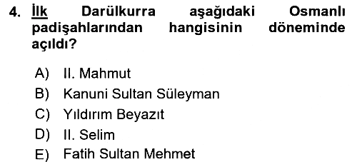 Eğitim Tarihi 2016-2017 Dönem Sonu Sınavı - 4. soru