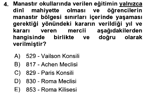 Eğitim Tarihi 2017-2018 Dönem Sonu Sınavı - 4. soru