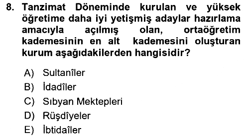 Eğitim Tarihi 2022-2023 Dönem Sonu Sınavı - 8. soru