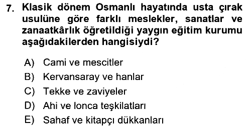 Eğitim Tarihi 2020-2021 Yaz Okulu Sınavı - 7. soru