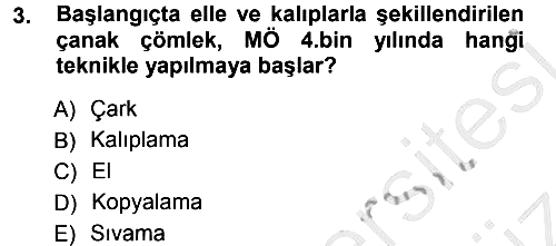 Eski Anadolu Tarihi 2012-2013 Ara Sınav - 3. soru