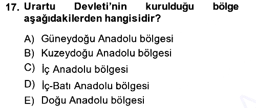 Eski Anadolu Tarihi 2013-2014 Ara Sınav - 17. soru