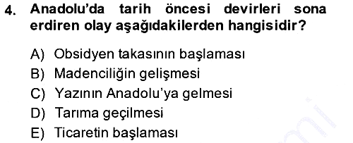 Eski Anadolu Tarihi 2014-2015 Ara Sınav - 4. soru