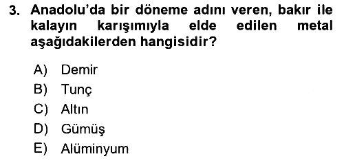 Eski Anadolu Tarihi 2018-2019 Ara Sınav - 3. soru