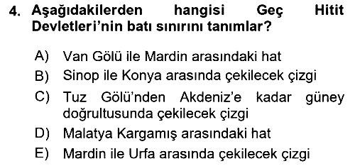 Eski Anadolu Tarihi 2022-2023 Ara Sınav - 4. soru