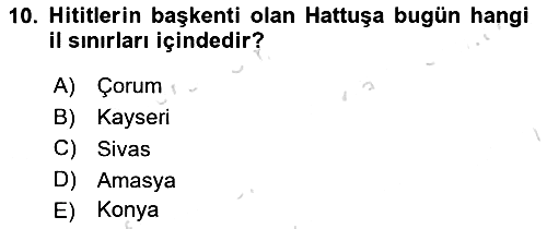 Eski Anadolu Tarihi 2022-2023 Ara Sınav - 10. soru