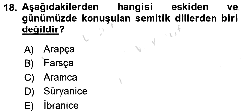 Eski Anadolu Tarihi 2023-2024 Ara Sınav - 18. soru