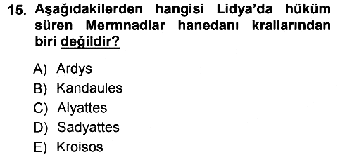 Eski Anadolu Tarihi 2012-2013 Dönem Sonu Sınavı - 15. soru