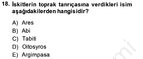 Eski Anadolu Tarihi 2014-2015 Dönem Sonu Sınavı - 18. soru