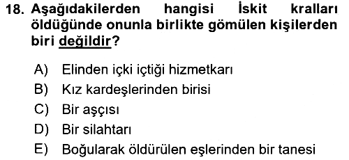 Eski Anadolu Tarihi 2016-2017 Dönem Sonu Sınavı - 18. soru