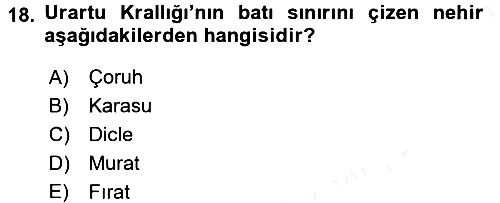 Eski Anadolu Tarihi 2017-2018 Dönem Sonu Sınavı - 18. soru