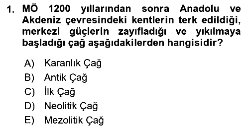 Eski Anadolu Tarihi 2022-2023 Dönem Sonu Sınavı - 1. soru