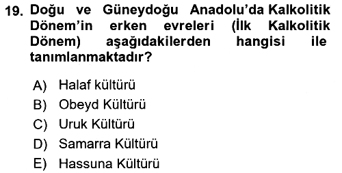 Eski Anadolu Tarihi 2022-2023 Dönem Sonu Sınavı - 19. soru