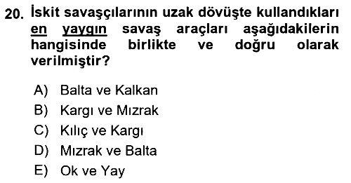 Eski Anadolu Tarihi 2023-2024 Dönem Sonu Sınavı - 20. soru