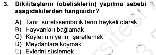 Eski Mezopotamya ve Mısır Tarihi 2012-2013 Ara Sınav - 3. soru