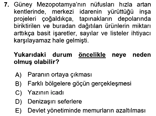 Eski Mezopotamya ve Mısır Tarihi 2024-2025 Ara Sınav - 7. soru