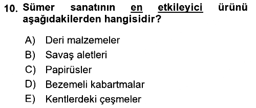 Eski Mezopotamya ve Mısır Tarihi 2024-2025 Ara Sınav - 10. soru