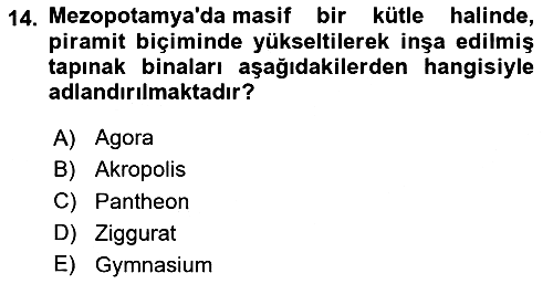Eski Mezopotamya ve Mısır Tarihi 2024-2025 Ara Sınav - 14. soru